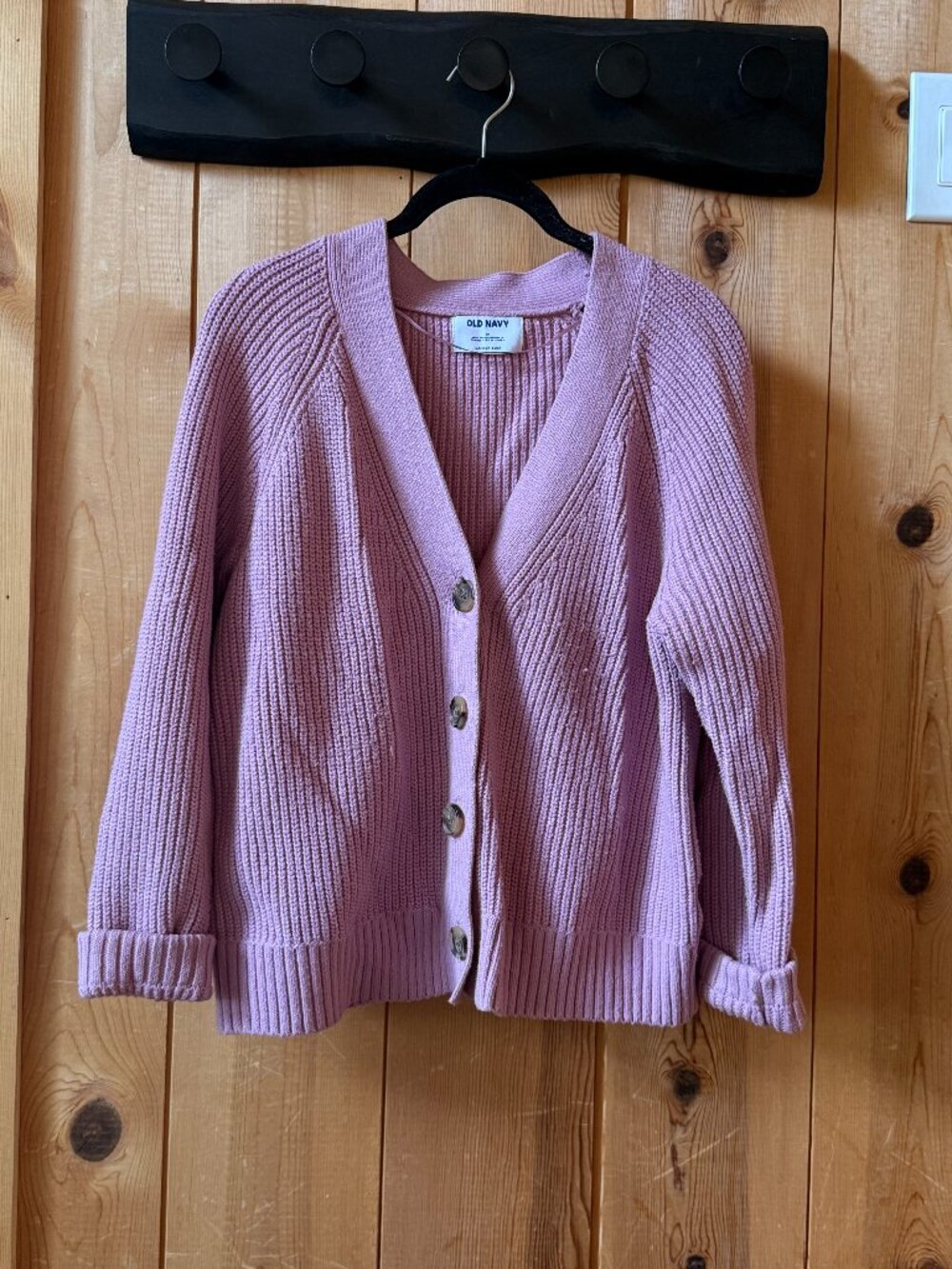 Old Navy Button Up Cardigan, Purple Women’s Size Medium Buttons